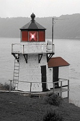 Flashing Red Light of Squirrel Point Light Tower -BW